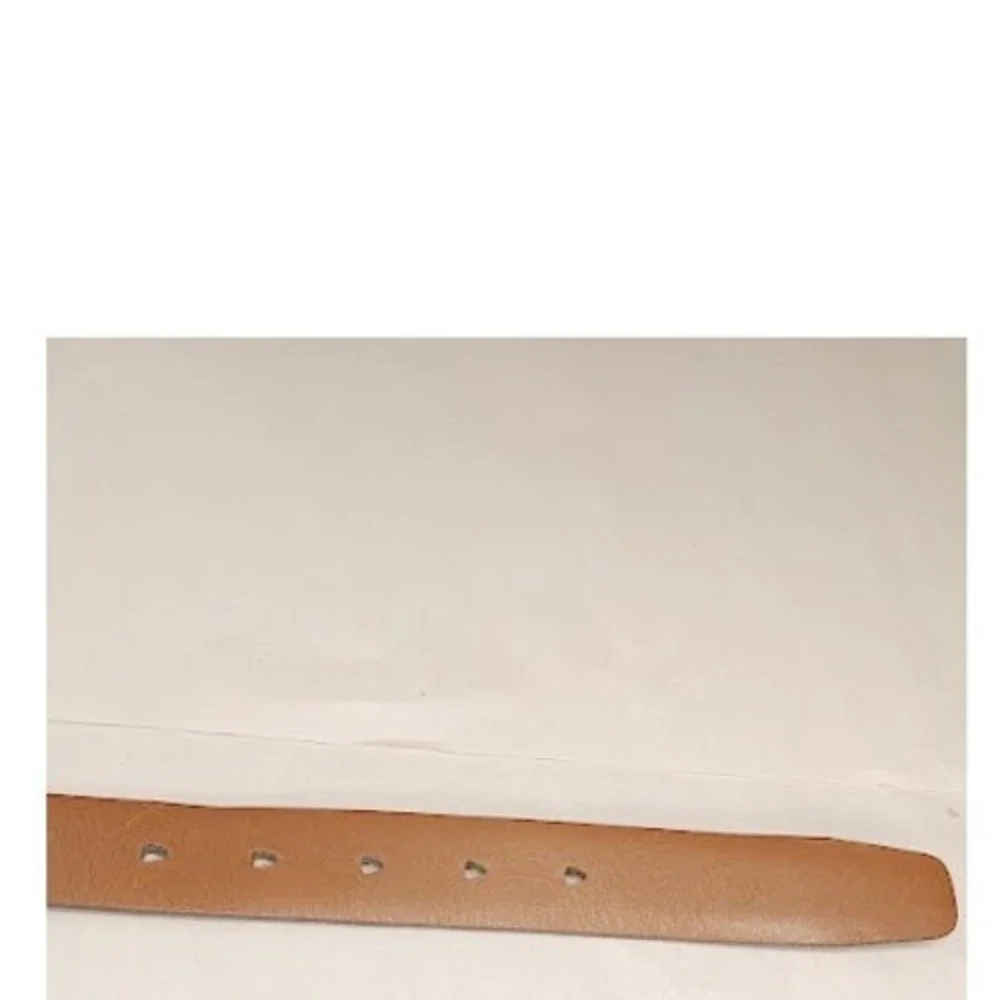 Cole Haan Leather Belt Mens 42 Brown Excellent Pebbled Solid Brass Italy A08526